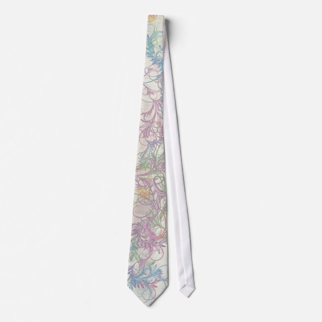 Corbata Anillo de desplazamiento de hojas florales multico (Anverso)