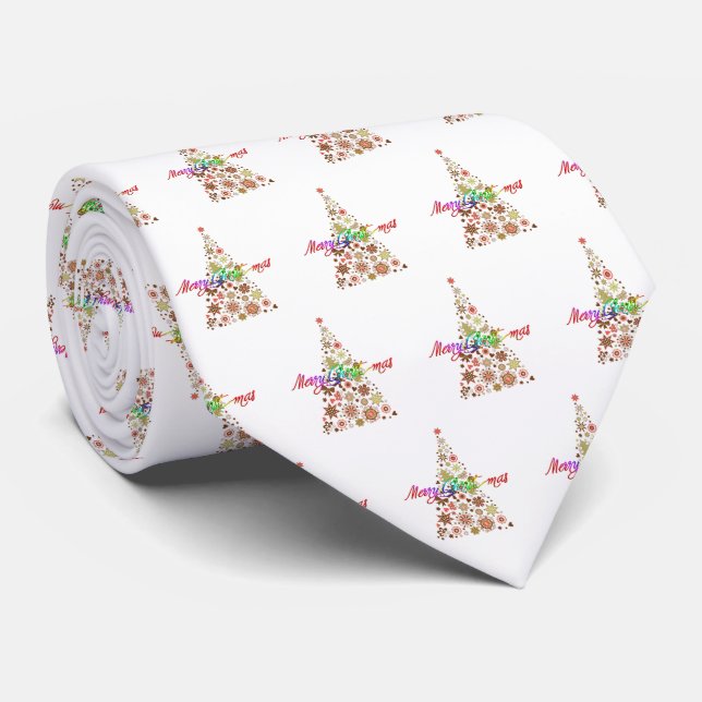 Corbata Anillo de los hombres del árbol de Navidad retro (Enrollado)