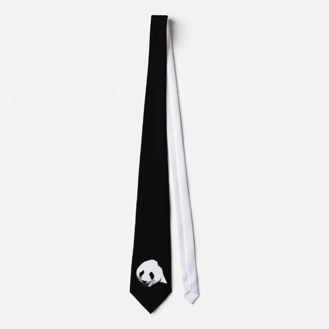 Corbata Anillo de Panda blanco y negro (Anverso)