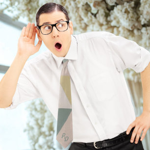 Corbata Anillo de paquetería geométrica con iniciales pers