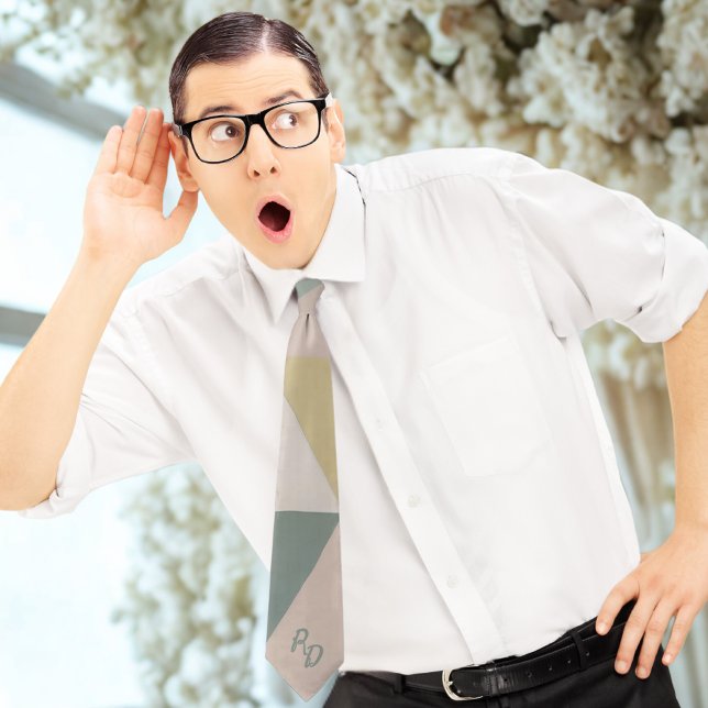 Corbata Anillo de paquetería geométrica con iniciales pers (Subido por el creador)