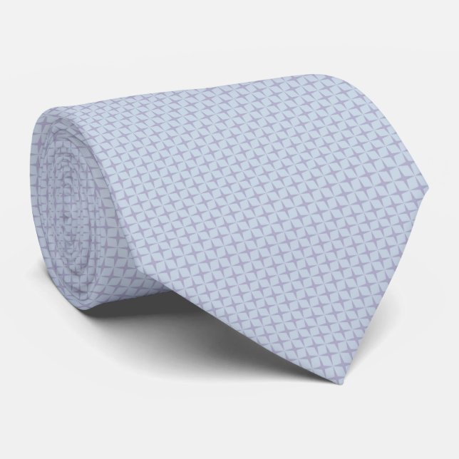 Corbata Anillo de patrón de las estrellas de lavanda y ret (Enrollado)