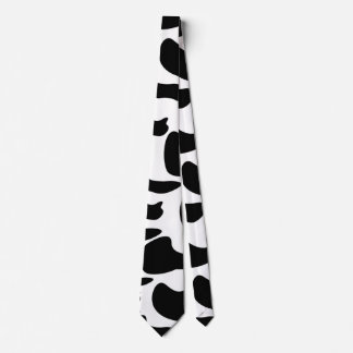 Corbata Anillo de patrón de vaca Holstein blanco y negro d