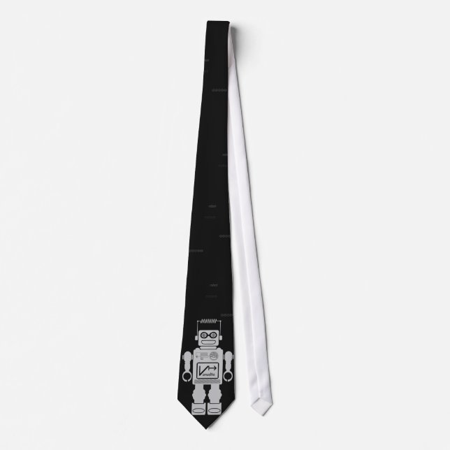 Corbata Anillo de plata retro robot (Anverso)