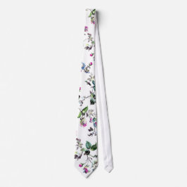 Corbata Anillo floral blanco