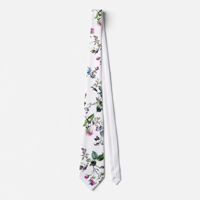 Corbata Anillo floral blanco (Anverso)