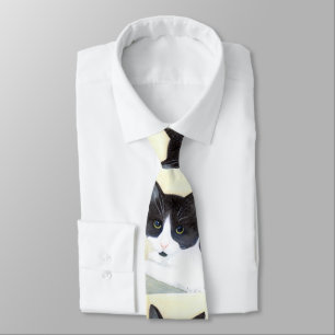 Corbata Anillo para gato negro y blanco