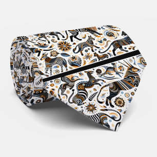 Corbata Animales Africanos Impresión Boho