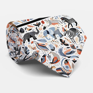 Corbata Animales Africanos Impresión Boho