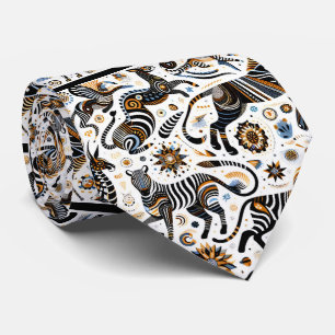 Corbata Animales Africanos Impresión Boho