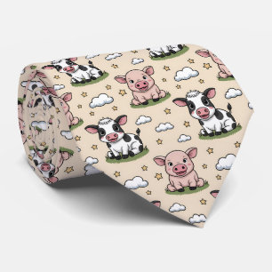 Corbata Animales de granja divertidos con baldosas