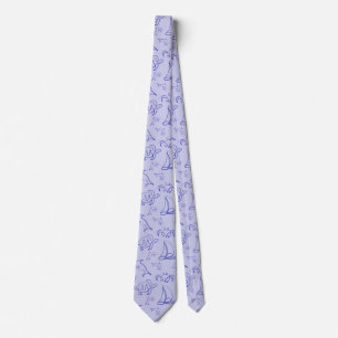 Corbata Animales marinos y patrón de dibujo de una línea