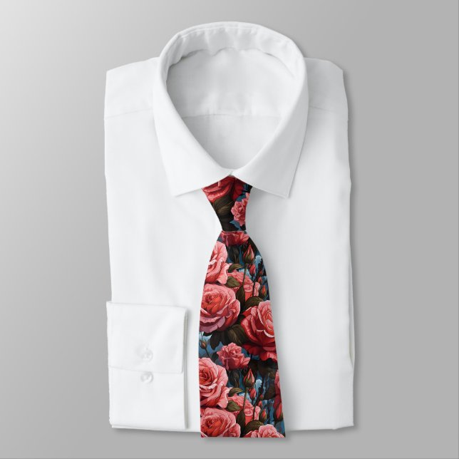 Corbata Anime Rosas Blue (Atado)