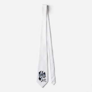 Corbata Año chino del lazo blanco mínimo moderno del tigre