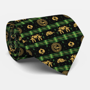 Corbata Año Nuevo Chino del Patrón Verde Tigre