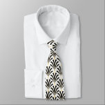 Corbata Años 1920 Viñosos 20 Palmettos<br><div class="desc">¡Acércate audaz y elegante en tu próximo evento formal! Este patrón de palmetto de estilo blanco,  negro y dorado se remonta a los años 20. Esta corbata de cuello Art Deco es eterna.</div>