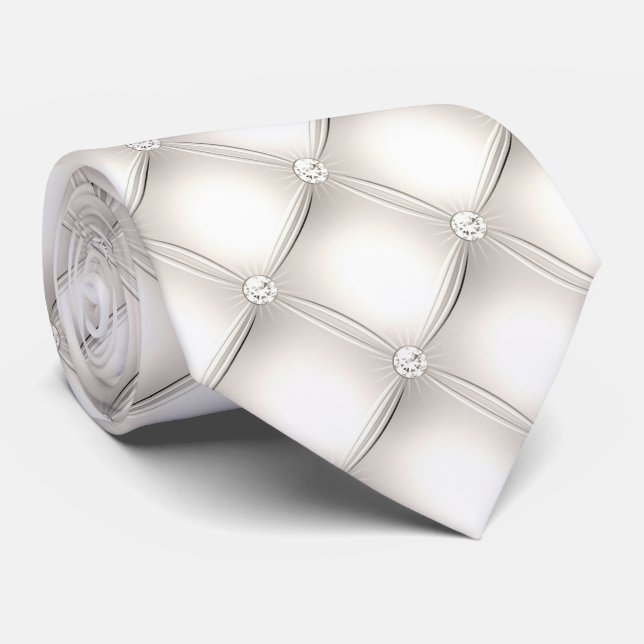 Corbata Antecedentes de marfil y perlas (Enrollado)