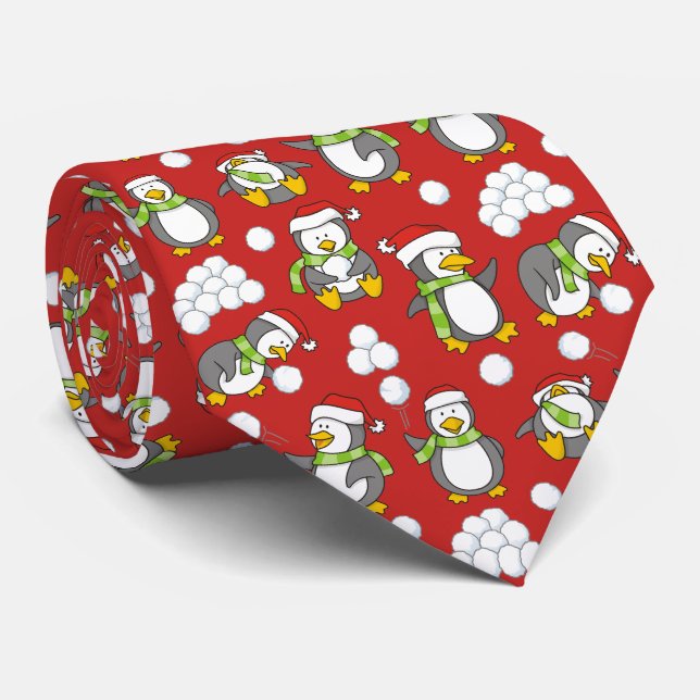 Corbata Antecedentes de pingüinos navidades (Enrollado)