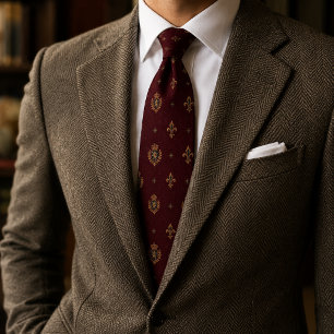 Corbata Antiguo Escudo Real Heráldico Borgoña