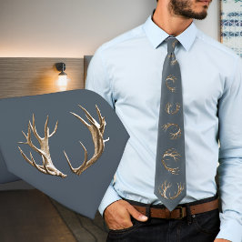 Corbata Antlers Oscuro Patrón Gris