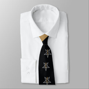 Corbata Anton LaVey Sigil Abstract Wave Neck Tie {Oro}