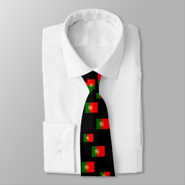 Corbata Anuncio clásico de bandera portuguesa (Atado)