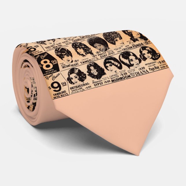 Corbata anuncio de peluca de principios de los años 70 (Enrollado)
