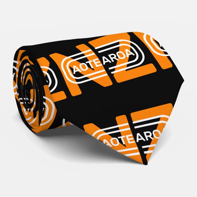 Corbata Aotearoa Texto arte Moderno (Enrollado)
