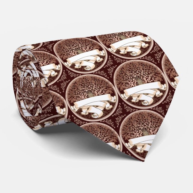 Corbata Apellido del árbol de familia (Enrollado)