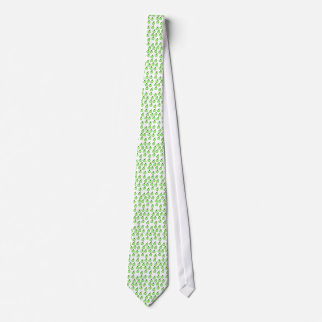 Corbata Apple verde modela (Anverso)
