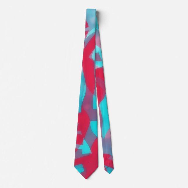 Corbata Aqua Blue and Deep Pink Artsy Tie (Anverso)