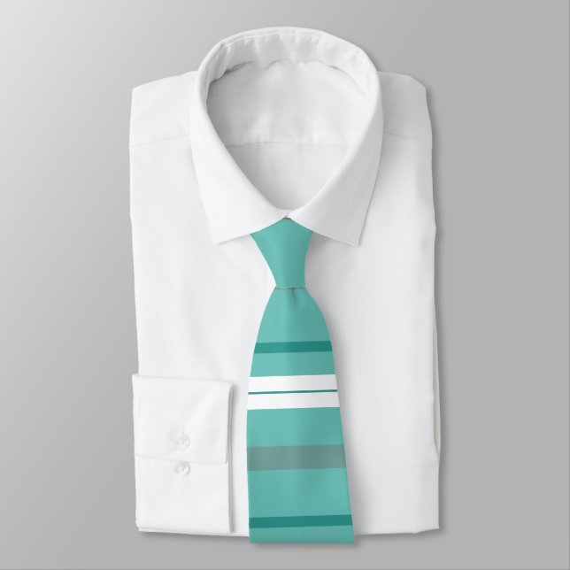 Corbata Aqua Green Stripes (Atado)