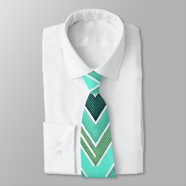 Corbata Aqua Rise Chevron (Atado)