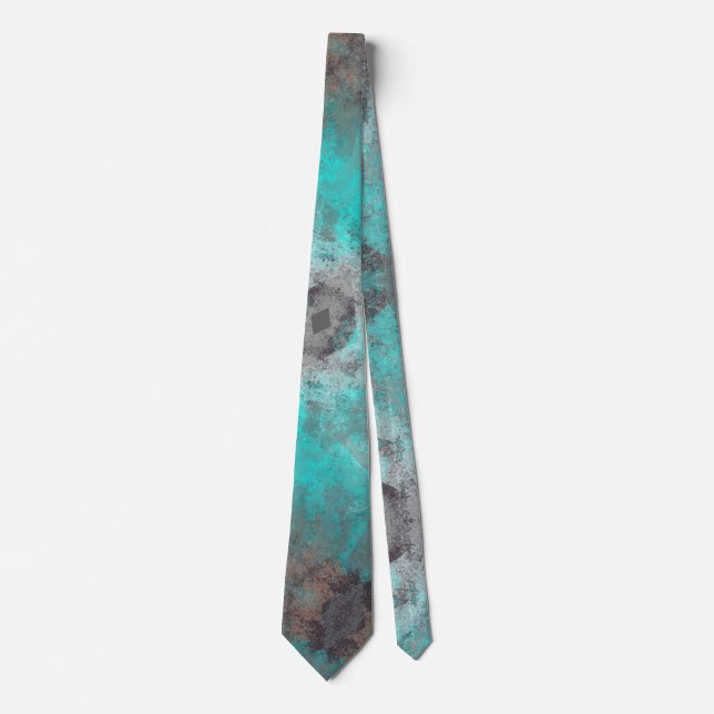 Corbata Aqua Turquoise Blue N Gray Abstract (Anverso)