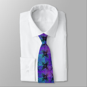 Corbata Aqua y Lilac Fractal Joy Tie