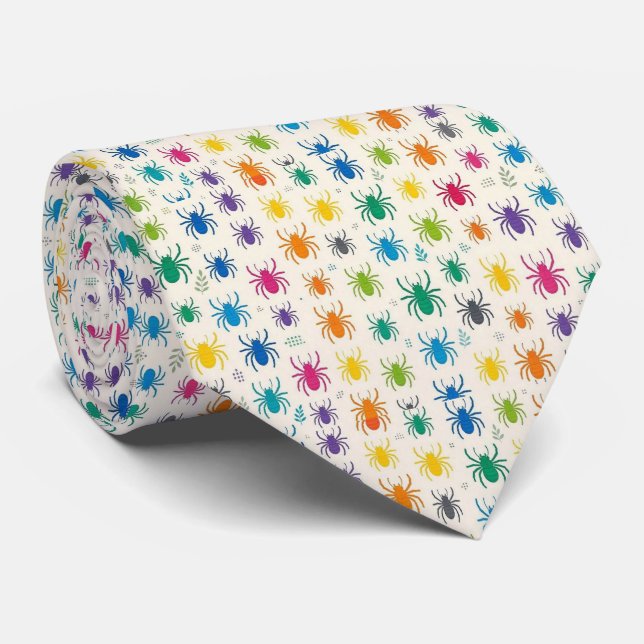 Corbata Arañas Faux Seda | Entusiasta de Insectos (Enrollado)