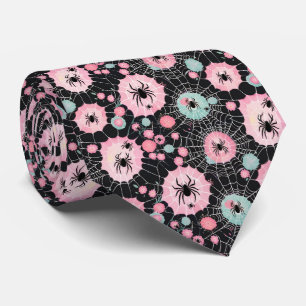 Corbata Arañas Y Webs De Araña En Pastel Pinks & Blues