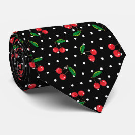 Corbata Arándanos rojos y puntos de polka negros