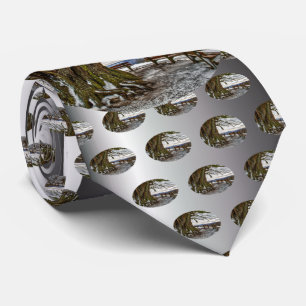 Corbata Árbol de invierno y bancos
