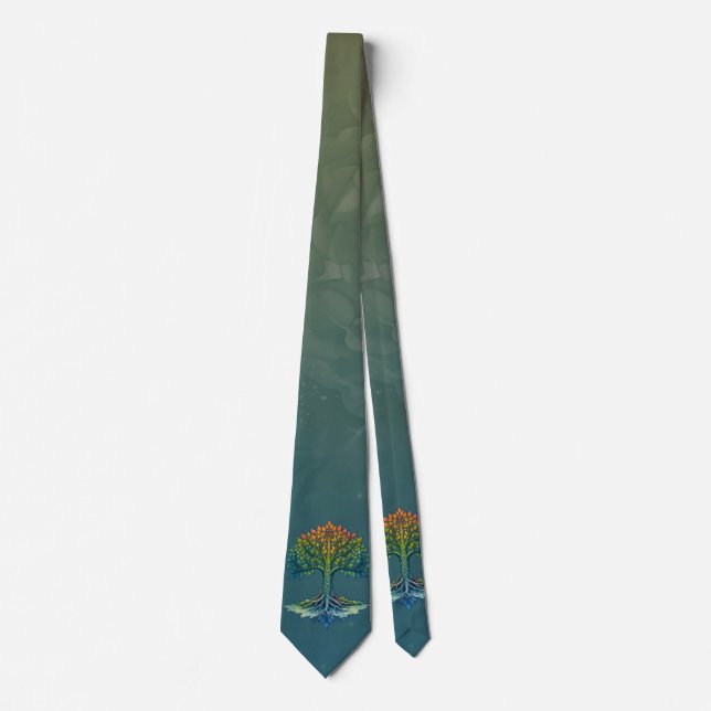 Corbata Árbol de la Vida Amanecer Cambiante  (Anverso)