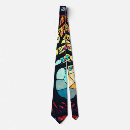 Corbata Árbol de la Vida en Vidrio Pintado  Baldosa Cerámi