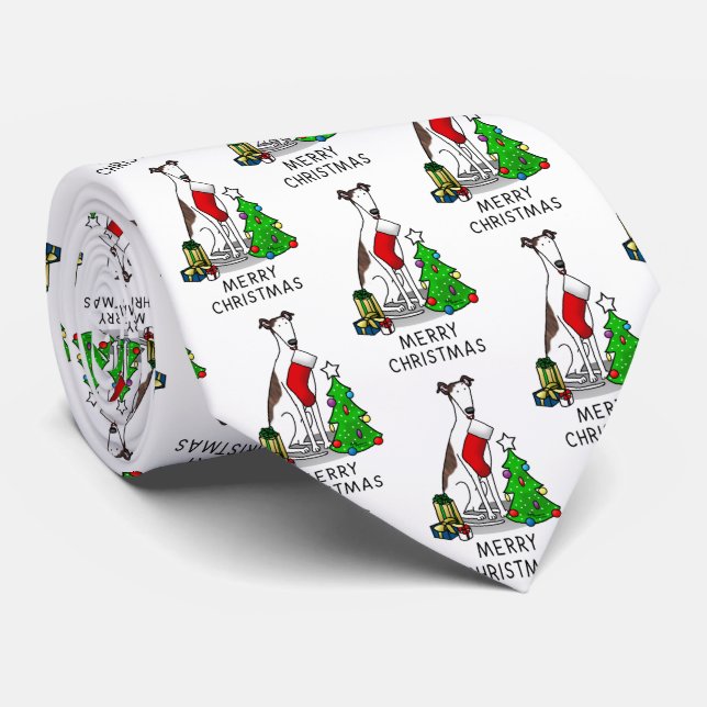 Corbata Árbol de Navidad 2 Greyhound (romano le blanco) Pe (Enrollado)