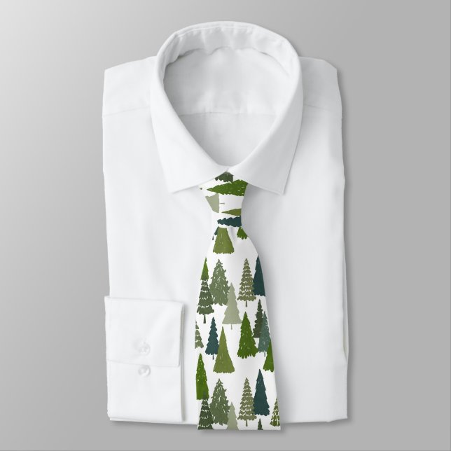 Corbata Árbol de Navidad acuarela | Patrón de vacaciones (Atado)