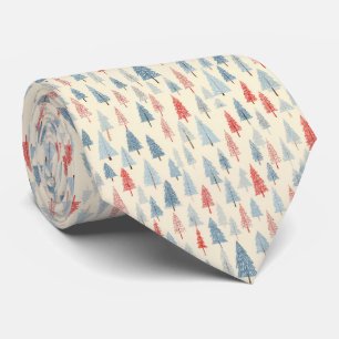 Corbata Árbol de Navidad Bosque Patrón Escandinavo