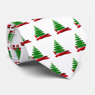 Corbata Árbol de Navidad con Cinta Roja de Navidad