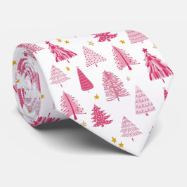 Corbata Árbol de Navidad de vacaciones rosa