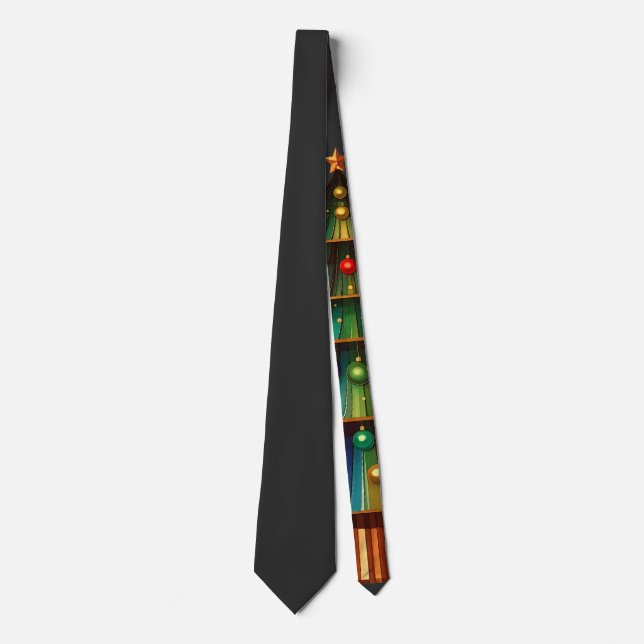Corbata Árbol de Navidad Divertido Deck The Halls Fiesta  (Anverso)