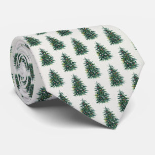 Corbata Árbol de Navidad Elegante Patrón Festivo Fiesta