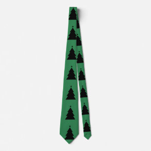 Corbata Árbol de Navidad - Fondo verde