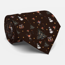 Corbata Árbol de Navidad gótico Animales de Hombre de Niev